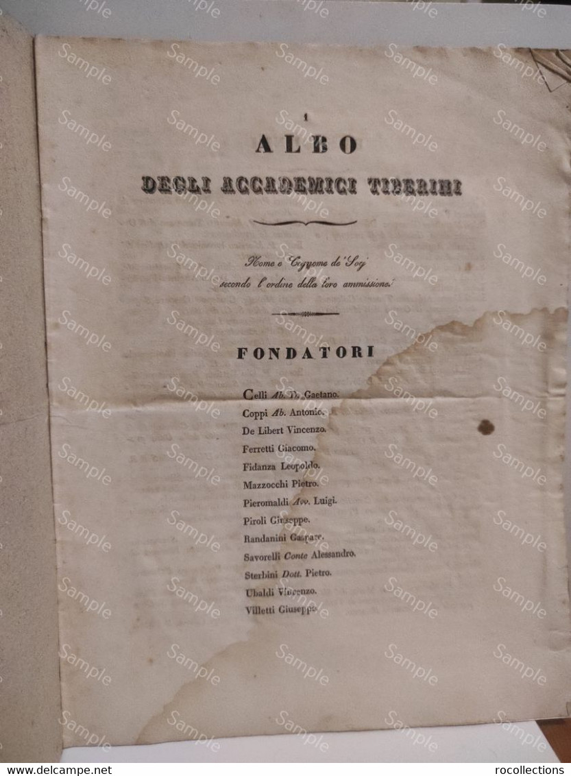 ALBO DEGLI ACCADEMICI TIBERINI. Accademia Tiberina, 31 Dicembre 1830. - Other & Unclassified