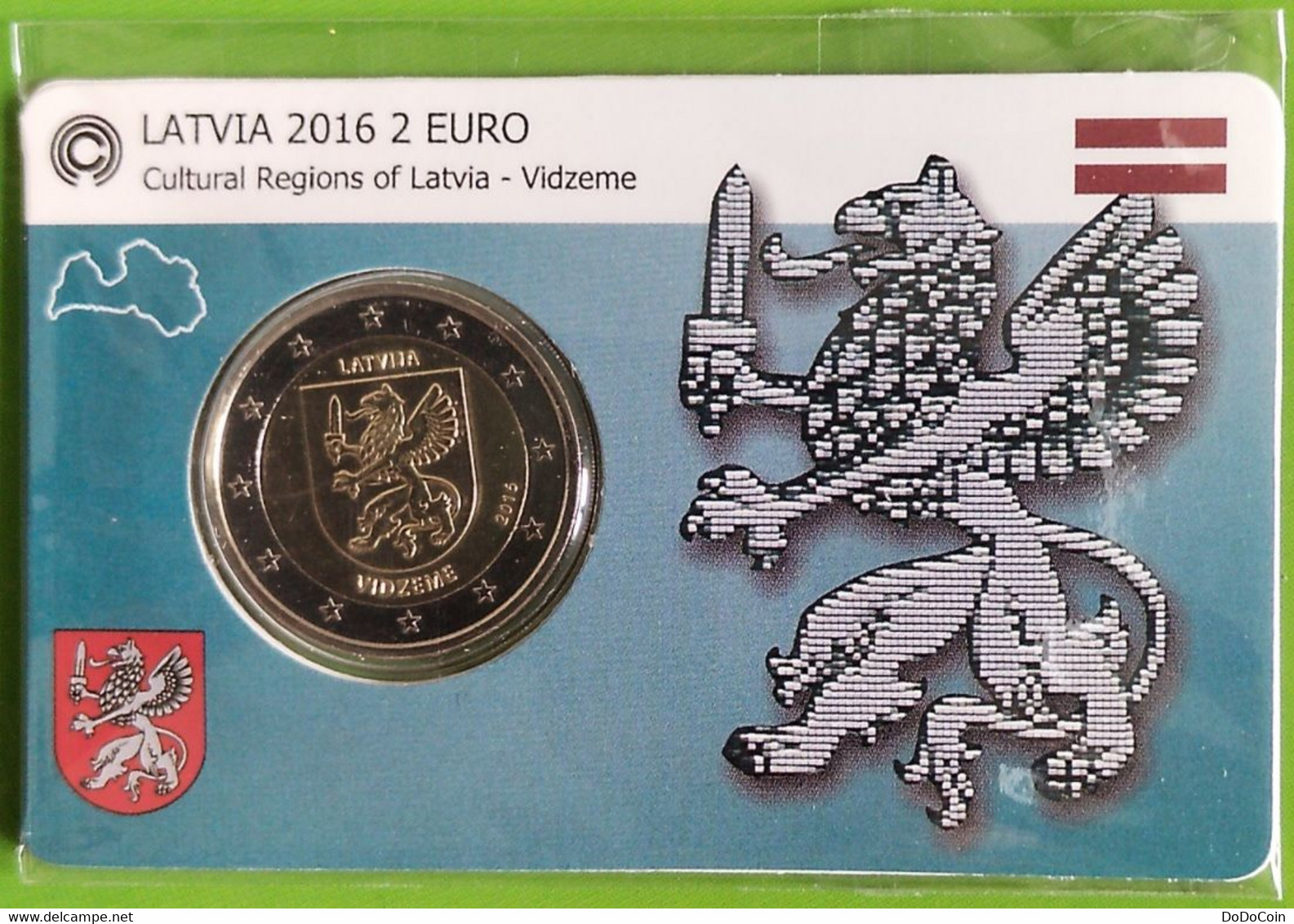 Latvia, 2016, 2 Euro, Vidzeme, Coincard (unofficial) - Letonia