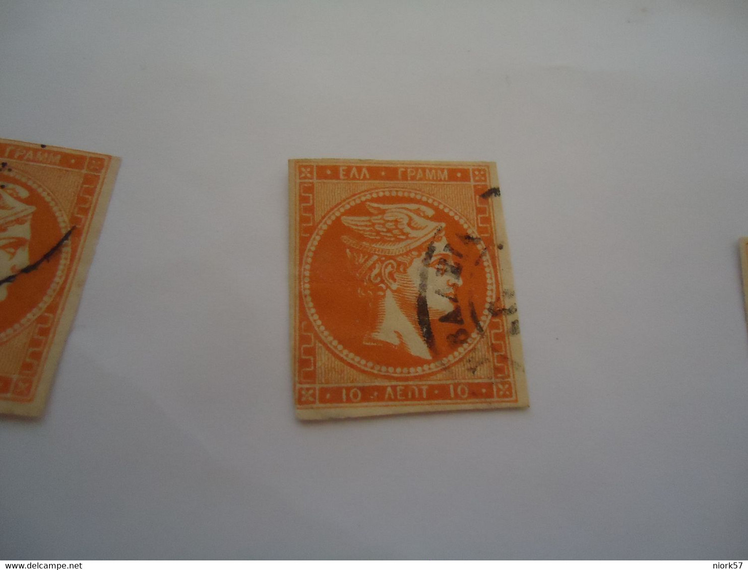 GREECE USED LARGE HERMES HEADS  10L    WITHOUT  NUMBERS  POSTMARK ΛΕΒΑΔΕΙΑ - Altri & Non Classificati