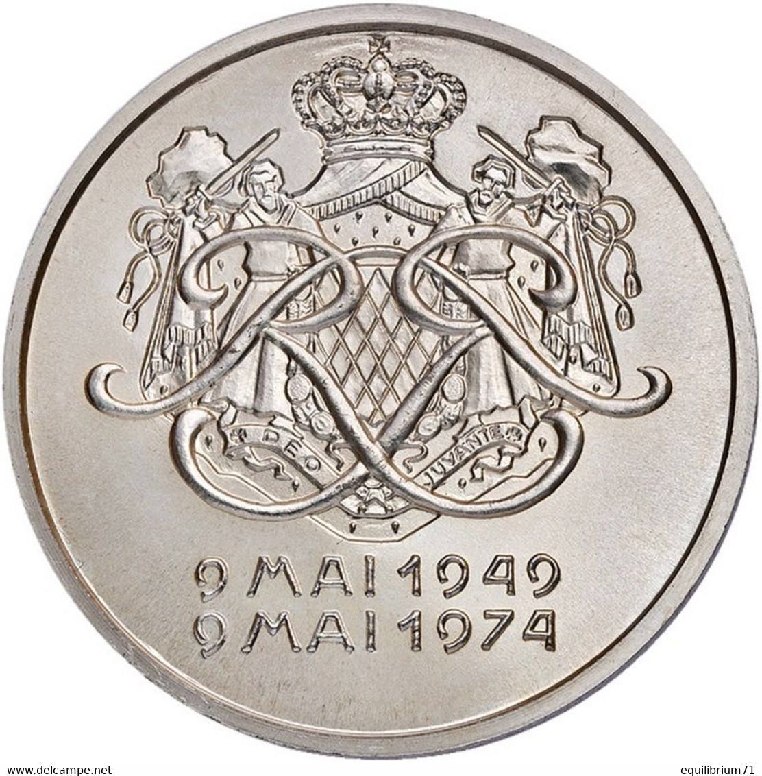 Monaco** - Prince Rainier III - Médaille Des 25 Ans De Règne / Medaille Van 25 Jaar Regeerperiode - ARGENT - Royal / Of Nobility