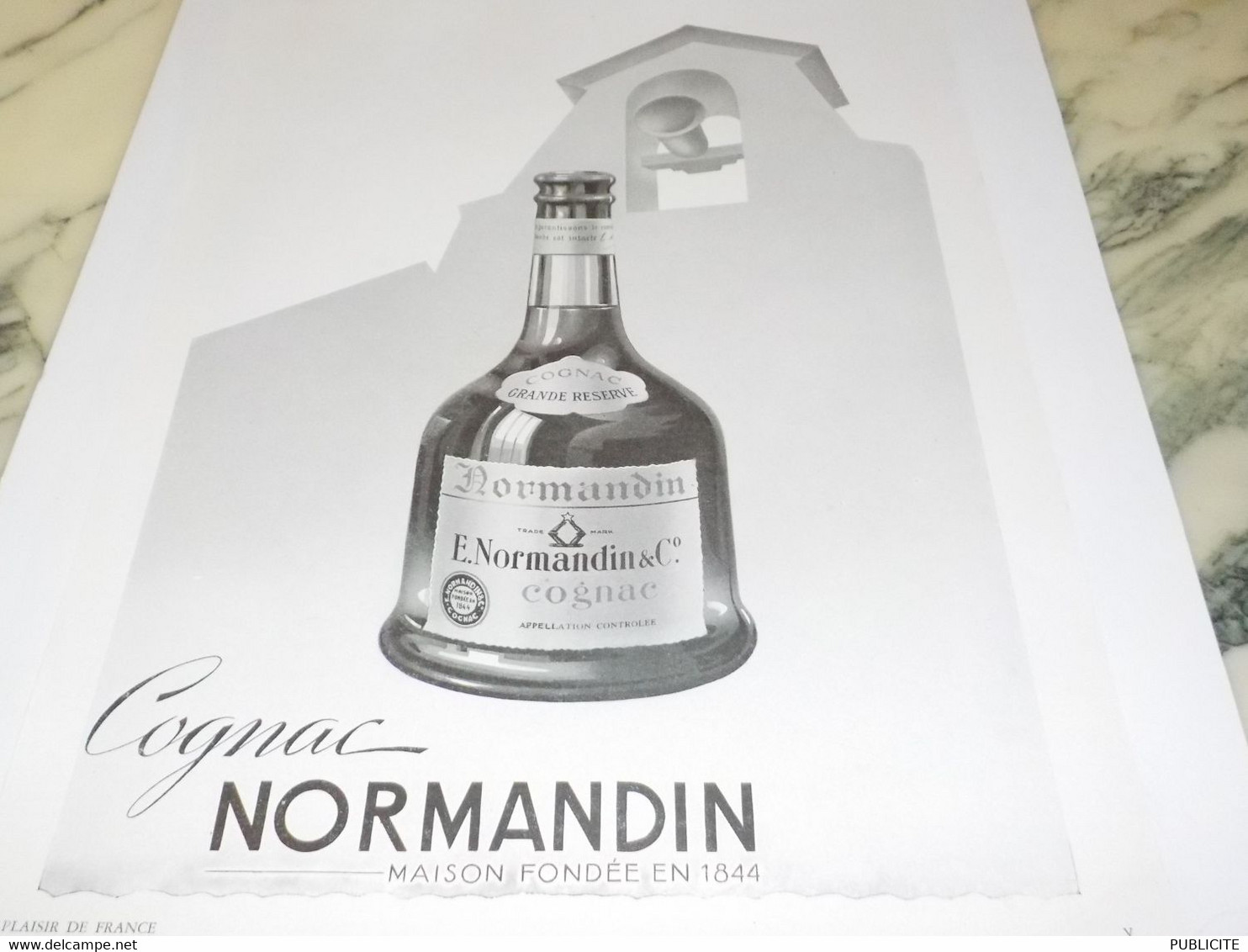 ANCIENNE PUBLICITE  COGNAC NORMANDIN 1950 - Alcools