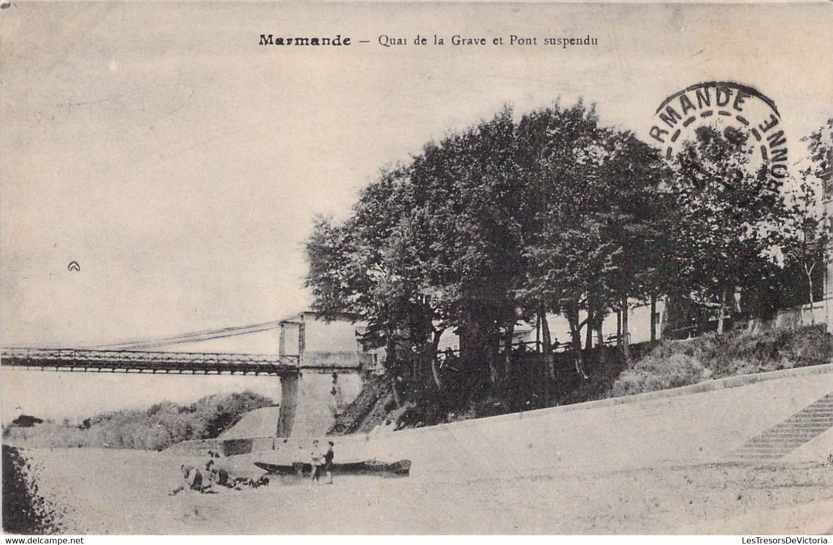 CPA - 47 - MARMANDE - Quai De La Grave Et Pont Suspendu - Marmande