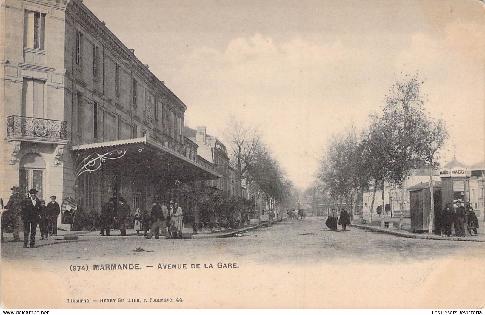 CPA - 47 - MARMANDE - Avenue De La Gare - Animée - Dos Non Divisé - Marmande