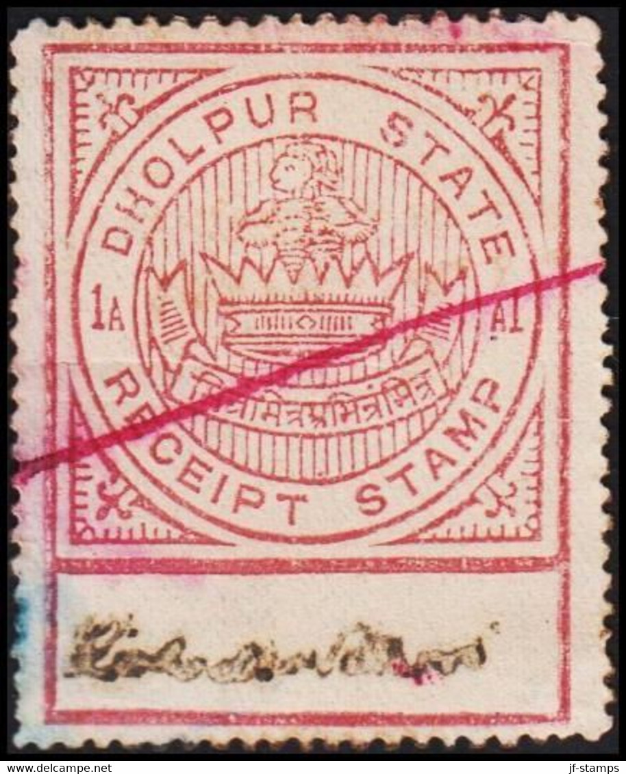 1930. DHOLPUR STATE. 1 A RECEIPT STAMP.  - JF523620 - Chamba