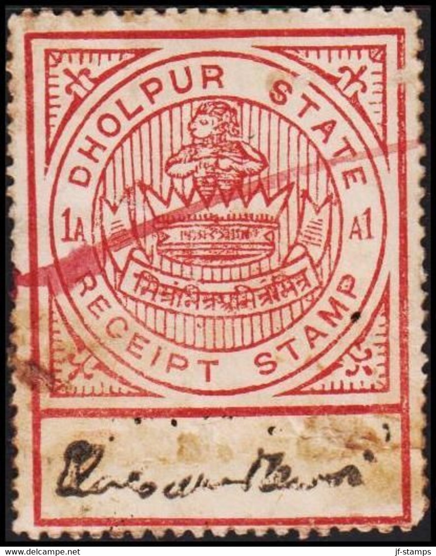 1930. DHOLPUR STATE. 1 A RECEIPT STAMP.  - JF523621 - Chamba