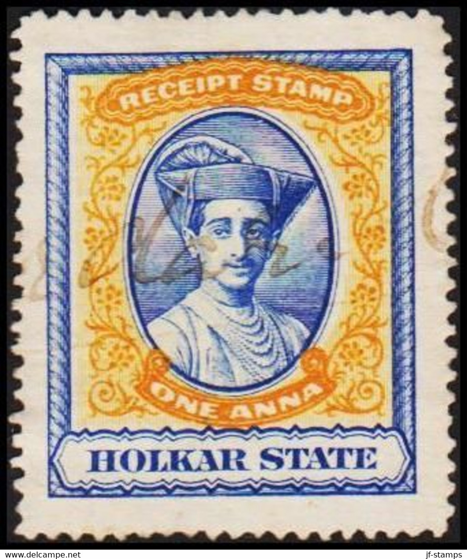 1920. HOLKAR STATE. ONE ANNA REVENUE STAMP.  - JF523639 - Chamba