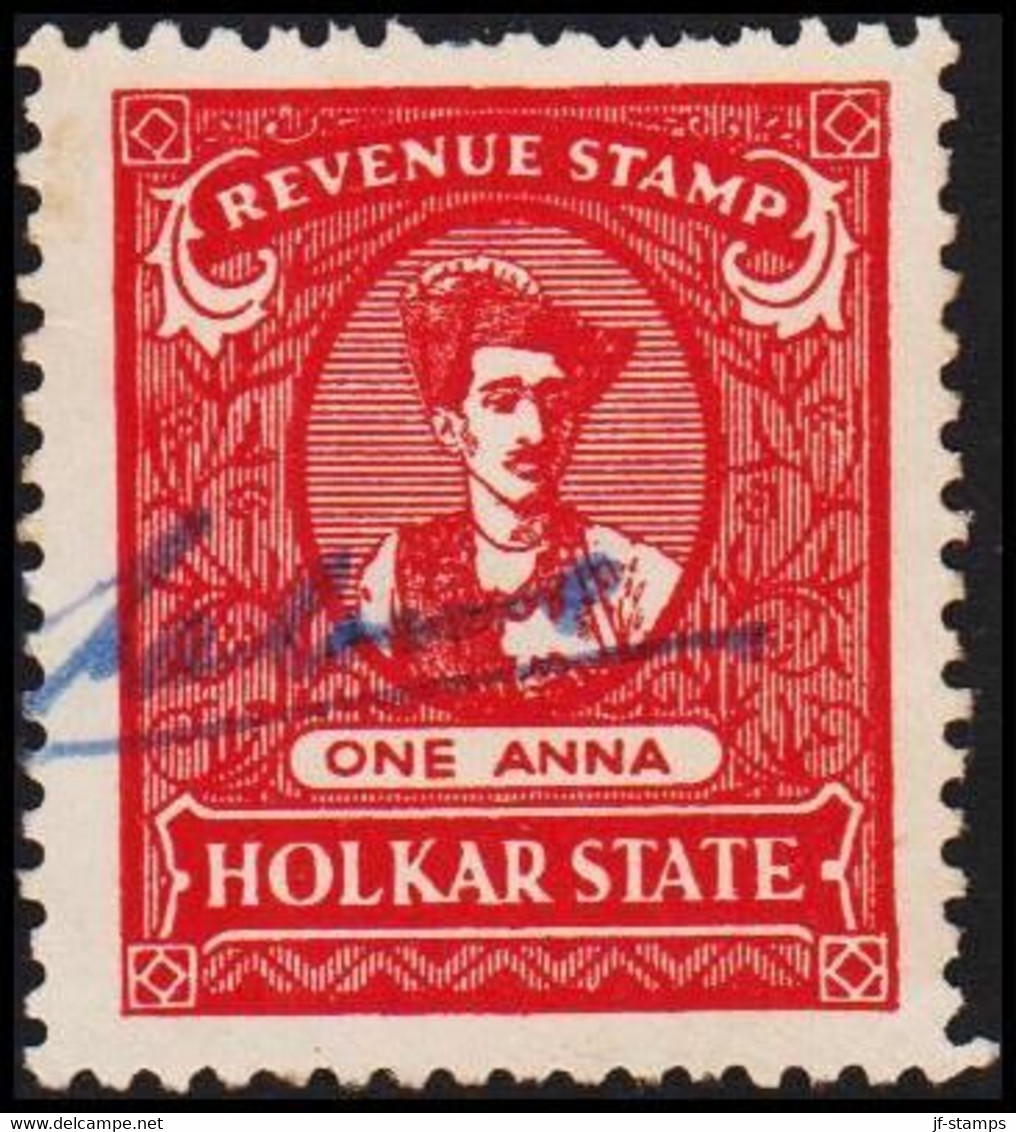 1930. HOLKAR STATE. ONE ANNA REVENUE STAMP.  - JF523646 - Chamba