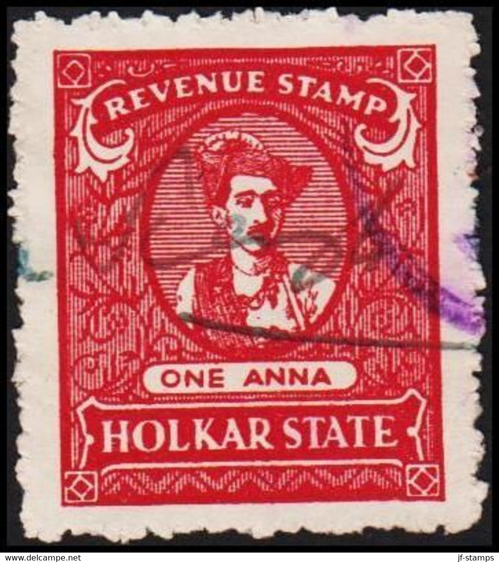 1930. HOLKAR STATE. ONE ANNA REVENUE STAMP.  - JF523647 - Chamba