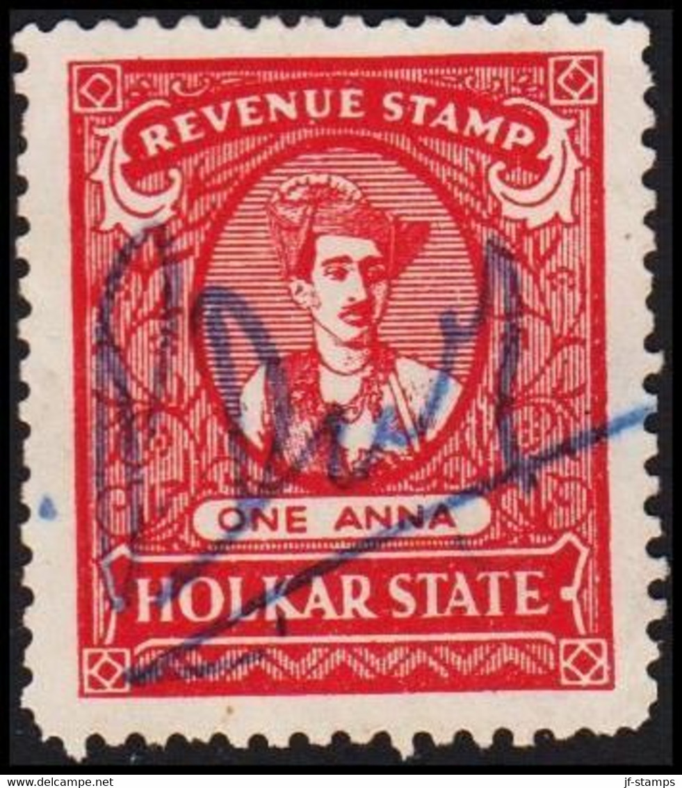 1930. HOLKAR STATE. ONE ANNA REVENUE STAMP.  - JF523649 - Chamba