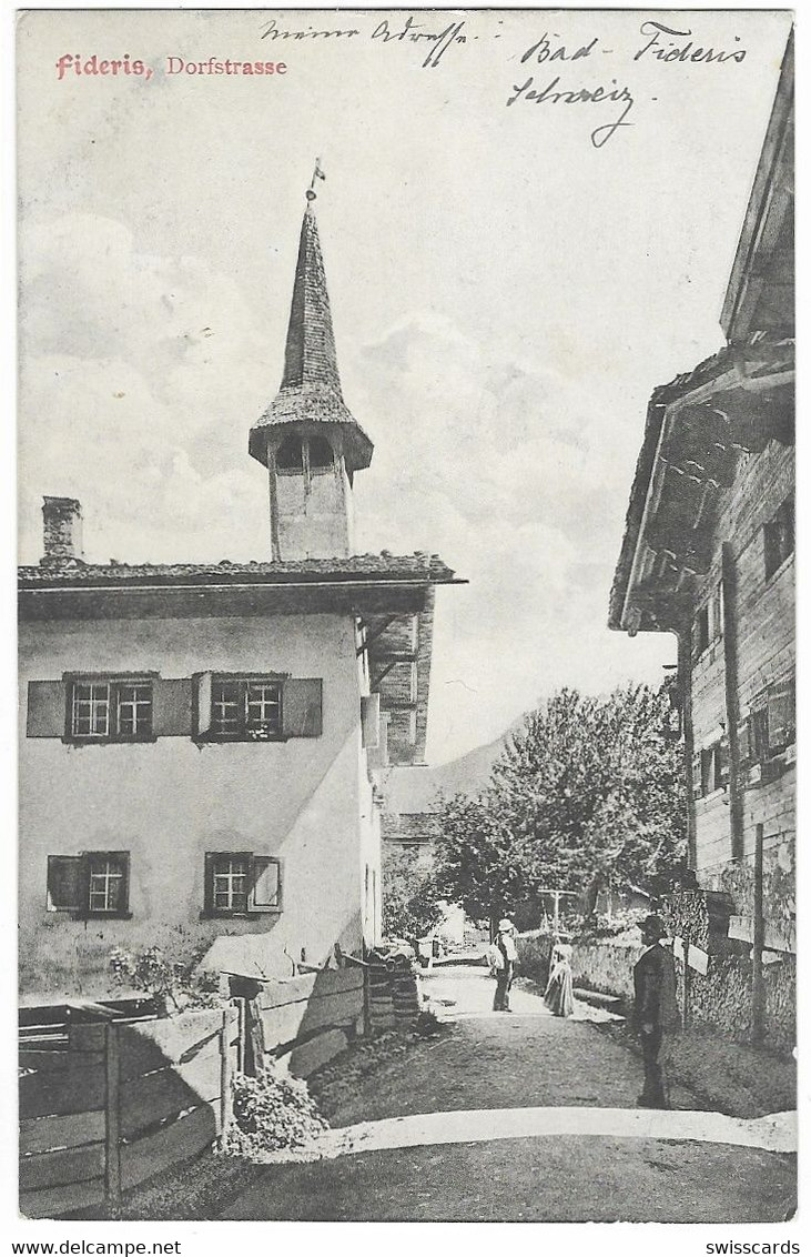 FIDERIS: Animierte Dorfstrasse 1909 - Fideris