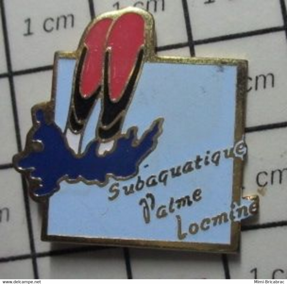 412e Pin's Pins / Beau Et Rare / THEME : SPORTS / NATATION Rare NAGE AVEC PALMES (pas Olof!) LOCMINE - Natation