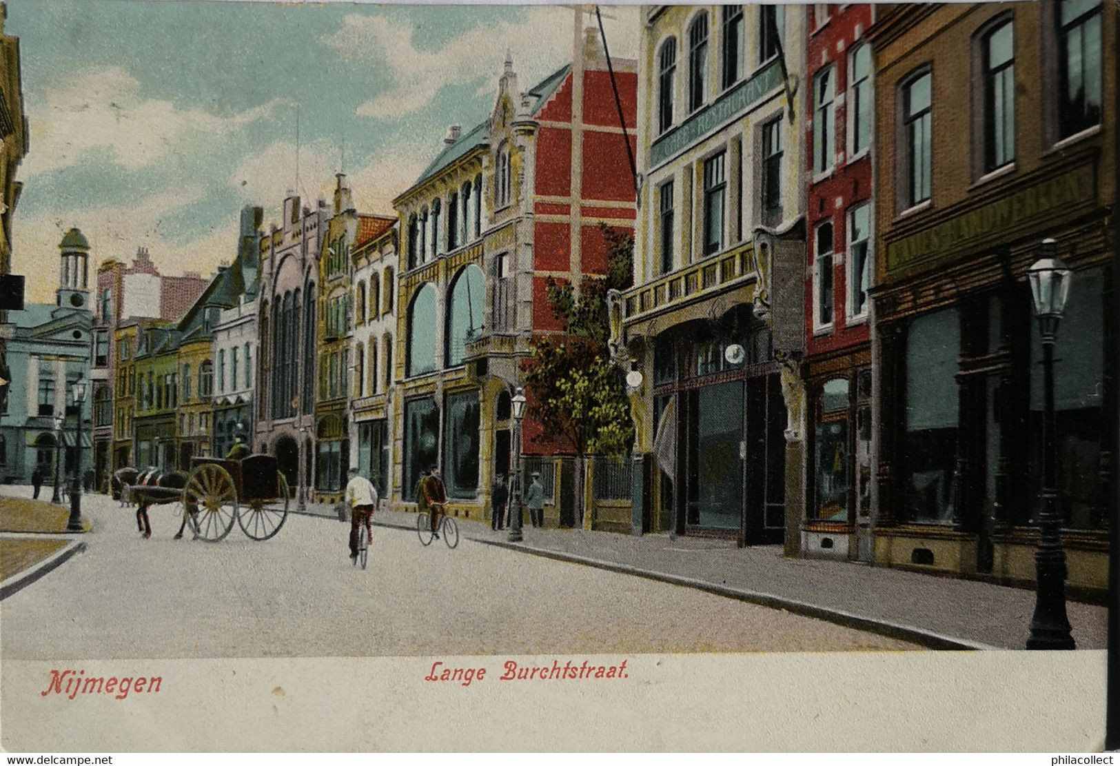 Nijmegen // Lange Burchtstraat Met Winkels 1909 - Nijmegen