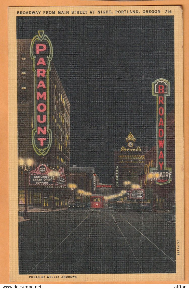 Portland Oregon 1940 Postcard - Portland