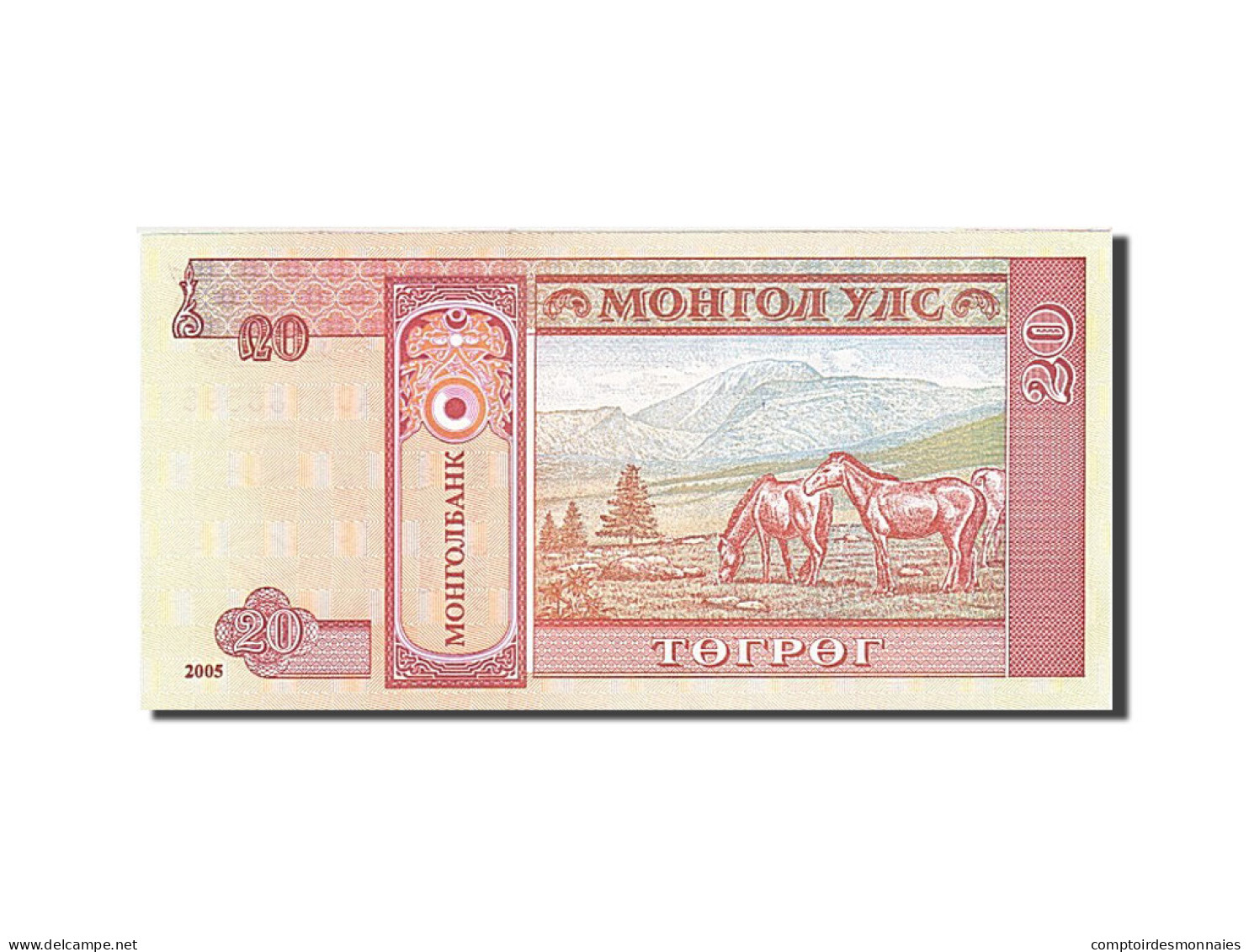Billet, Mongolie, 20 Tugrik, 2005, Undated, KM:63c, NEUF - Mongolia