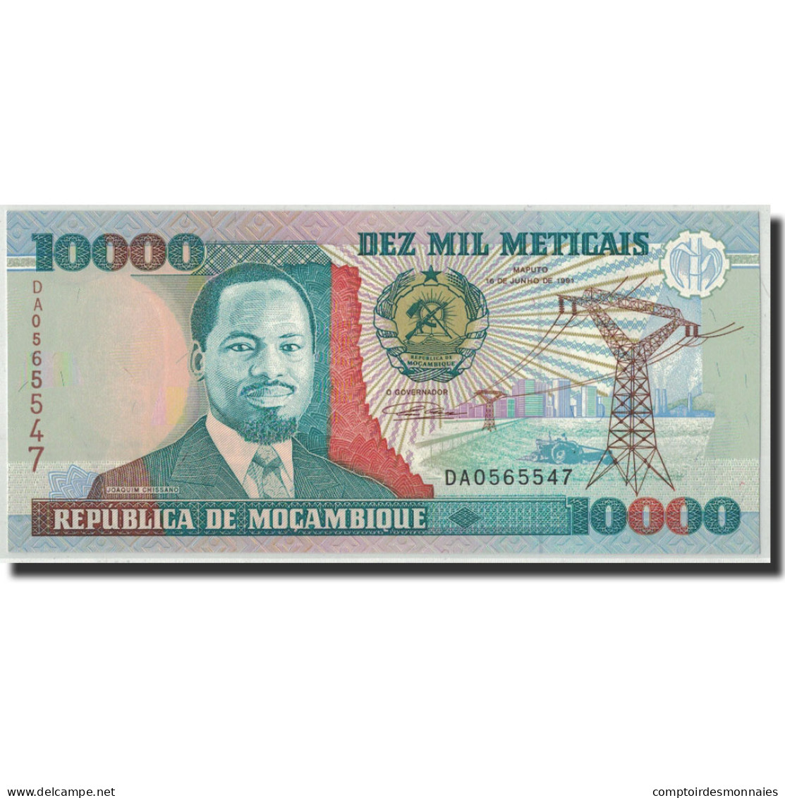 Billet, Mozambique, 10,000 Meticais, 1991, 1991-06-16, KM:137, NEUF - Mozambique