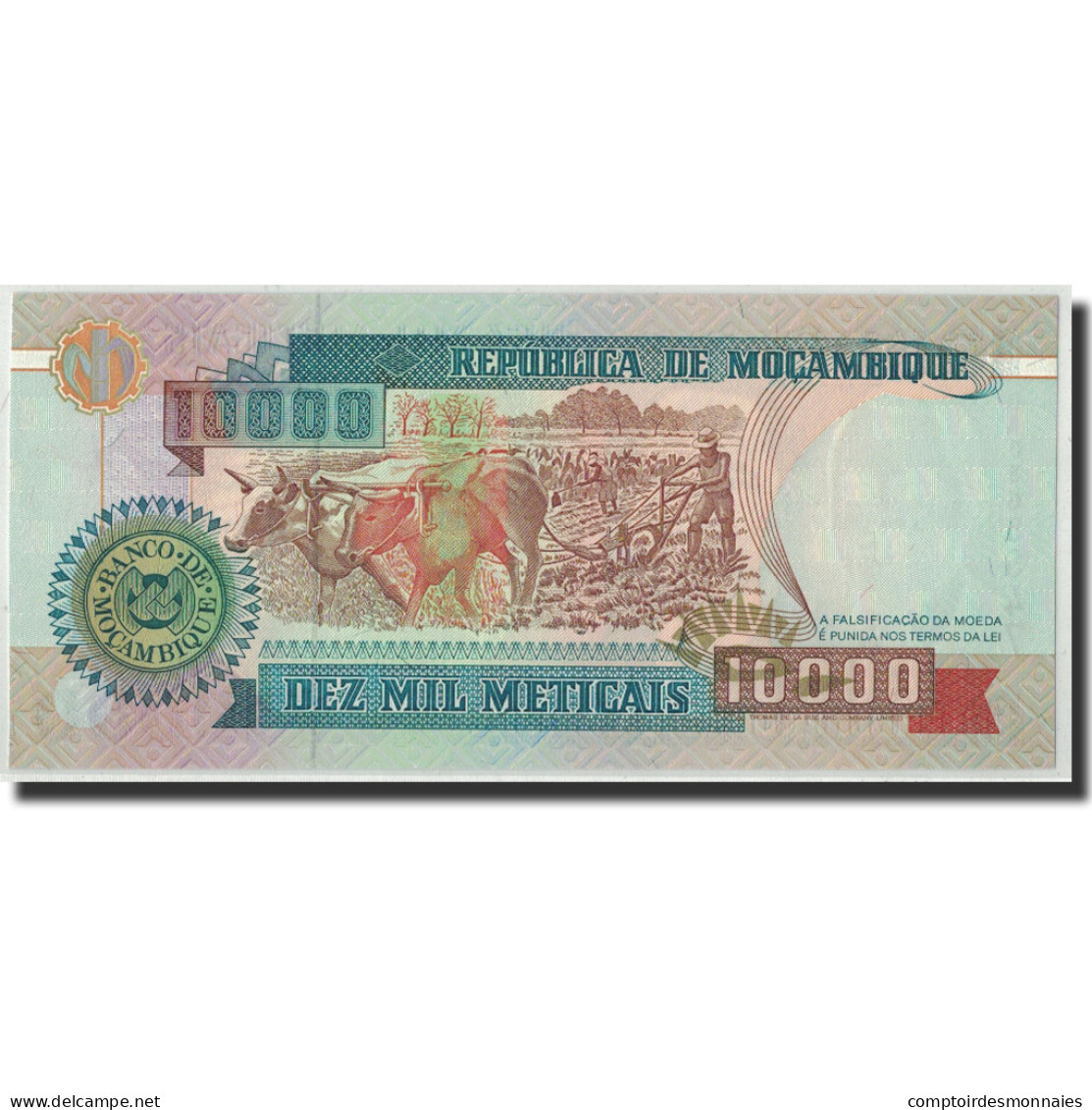 Billet, Mozambique, 10,000 Meticais, 1991, 1991-06-16, KM:137, NEUF - Mozambique