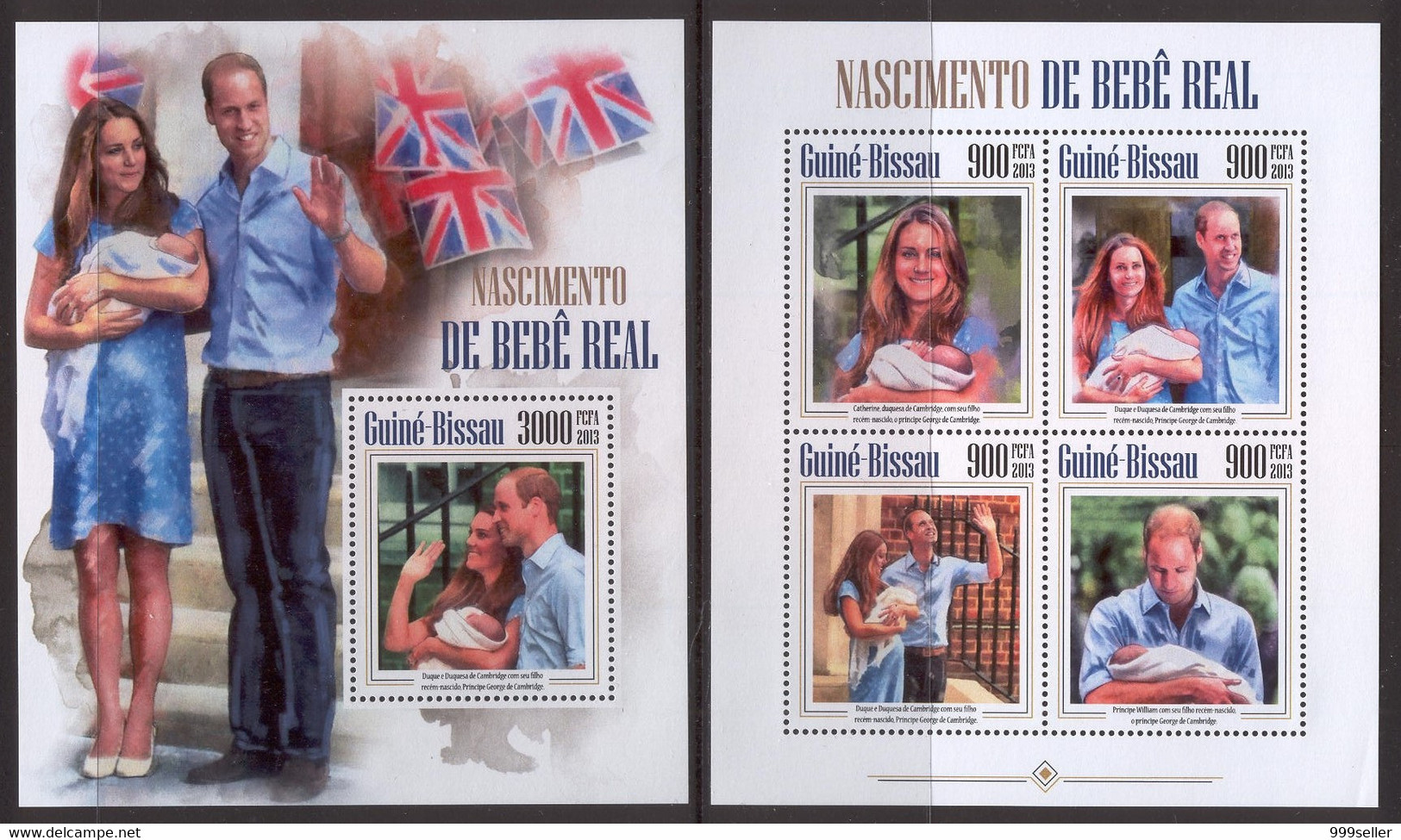 STA975 Guinea-Bissau 2013 MNH 2 Sheets High CV Britain Royal Family - Royalties, Royals