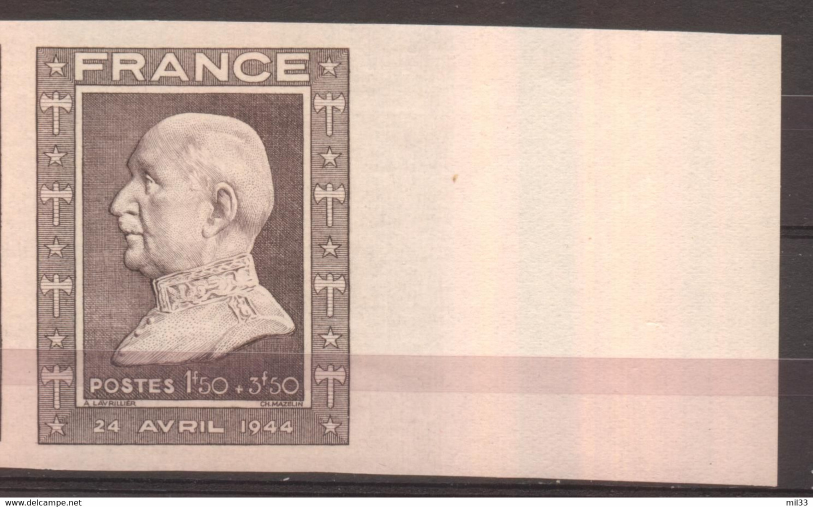 Buste Du Maréchal Pétain YT 606 De 1944 Sans Trace Charnière Rare Tirage 475 Exemplaires - Unclassified