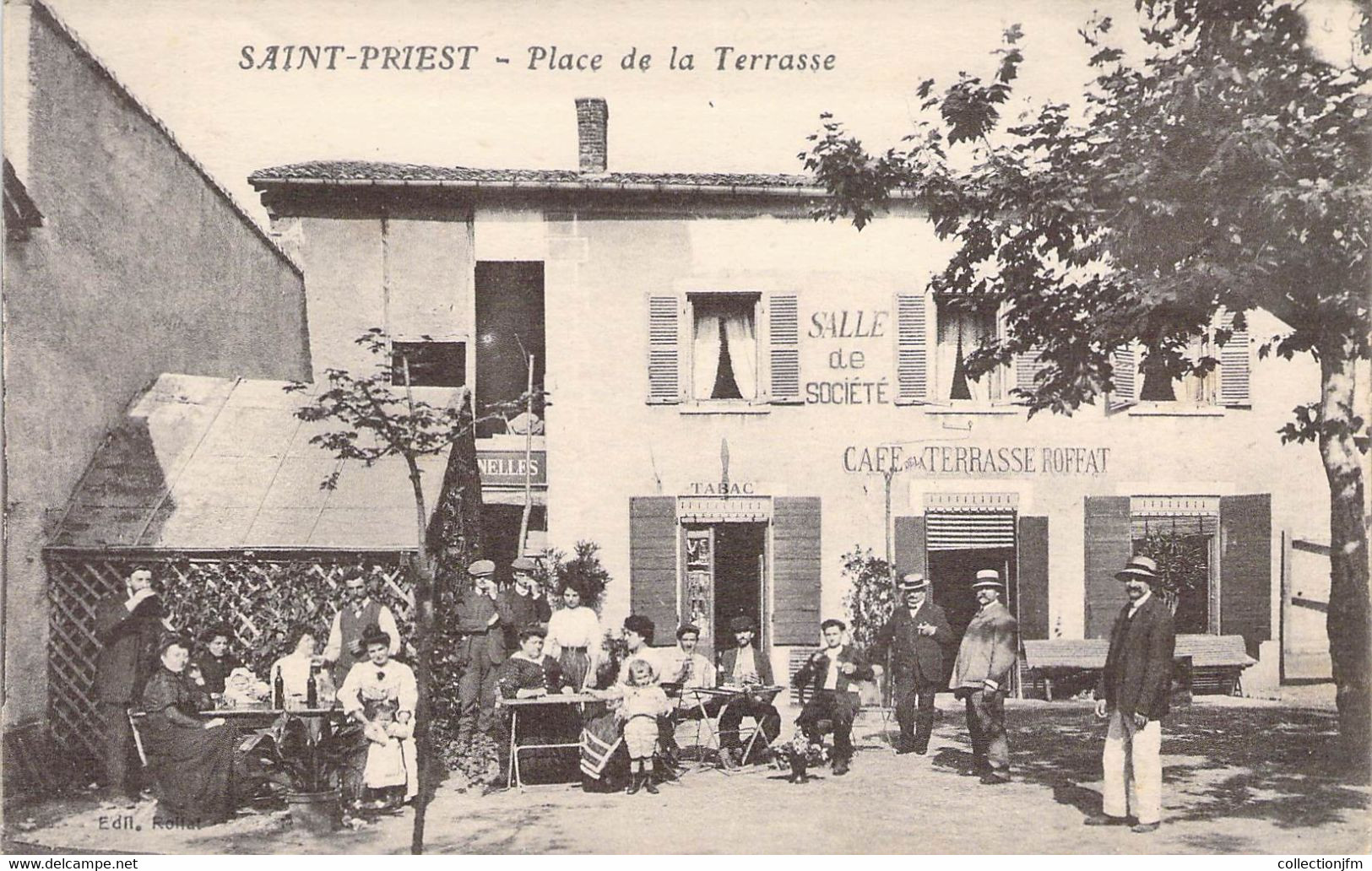 CPA FRANCE 69 "Saint Priest, Place De La Terrasse, Café Restaurant" - Saint Priest