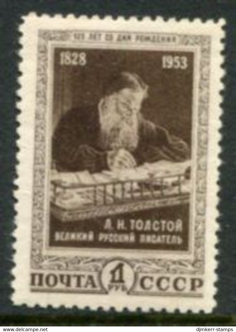 SOVIET UNION 1953 Tolstoy Birth Anniversary,  LHM / *.  Michel 1676 - Unused Stamps