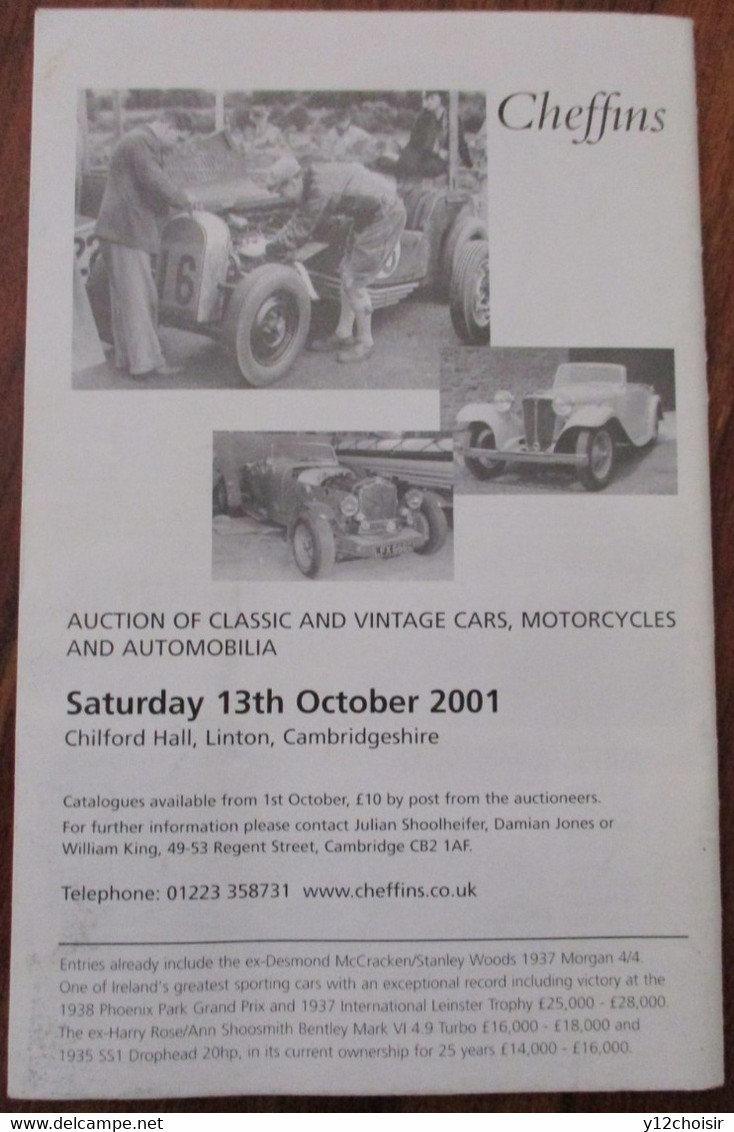 PROGRAMME 2001 GOODWOOD CHICHESTER SUSSEX REVIVAL MEETING BRITISH AUTOMOBILE RACING CLUB COURSES AUTOMOBILES - Automobile - F1