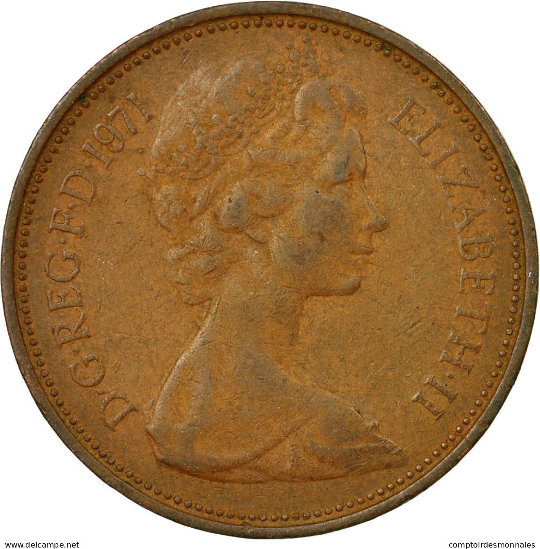 Monnaie, Grande-Bretagne, Elizabeth II, 2 New Pence, 1971, TTB, Bronze, KM:916 - 2 Pence & 2 New Pence