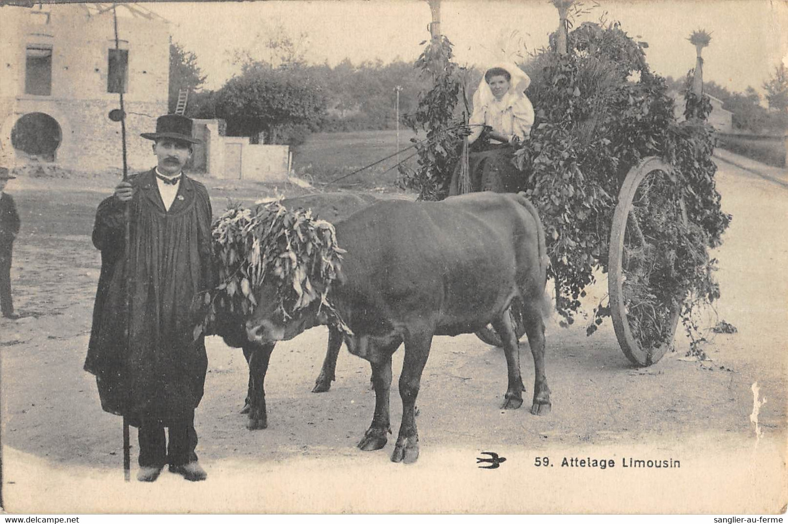 CPA 87 ATTELAGE LIMOUSIN - Autres & Non Classés