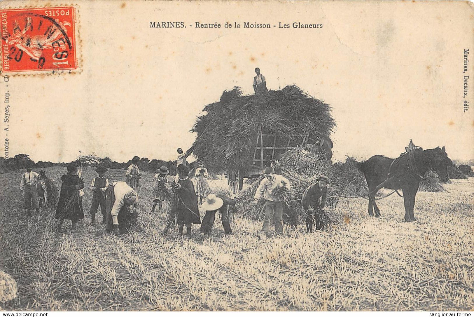 CPA 95 MARINES RENTREE DE LA MOISSON LES GLANEURS / AGRICULTURE - Altri & Non Classificati