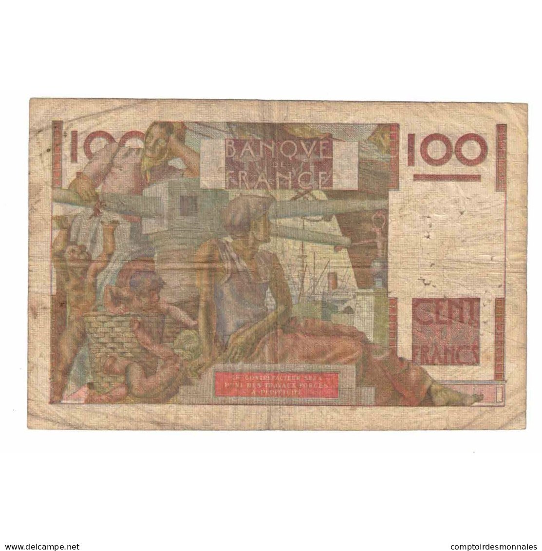 France, 100 Francs, Jeune Paysan, 1952, V.445, TTB, Fayette:28.32, KM:128d - 100 F 1945-1954 ''Jeune Paysan''