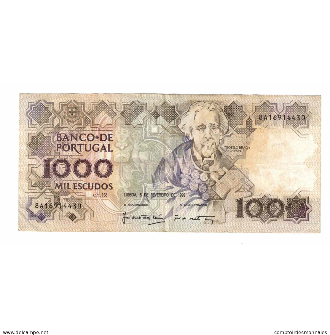 Billet, Portugal, 1000 Escudos, 1992, 1992-02-06, KM:181i, TTB+ - Portugal