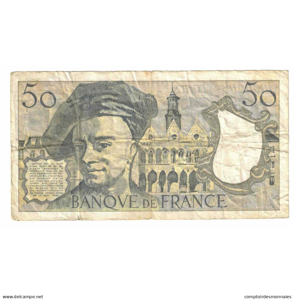 France, 50 Francs, Quentin De La Tour, 1990, G.60, TB, Fayette:67.16, KM:152e - 50 F 1976-1992 ''Quentin De La Tour''