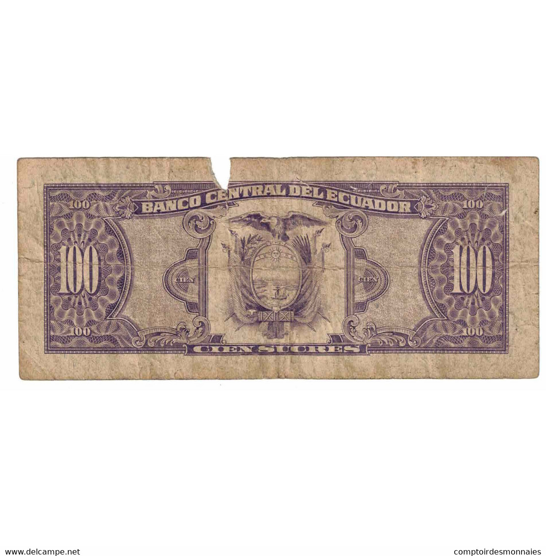 Billet, Équateur, 100 Sucres, 1991, 1991-06-21, KM:123Aa, B - Equateur