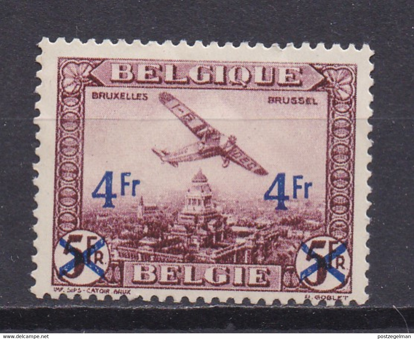 BELGIUM, 1935, MNH Stamp(s) , Airmail Overprint, Michel Nr(s). 400, Scannr. 7571 , - 1929-1941 Groot Montenez