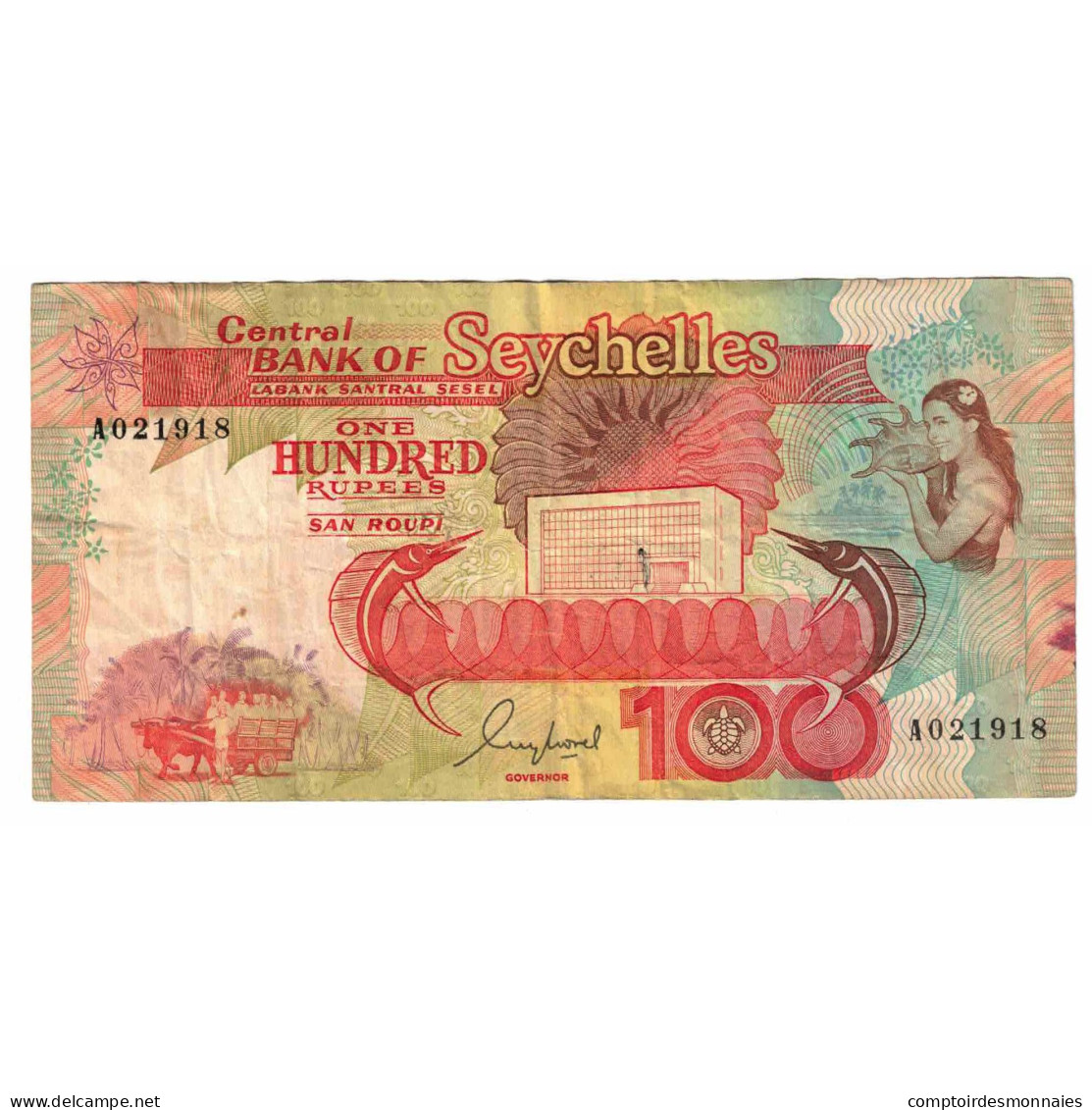 Billet, Seychelles, 100 Rupees, 1989, KM:35, TTB - Seychelles