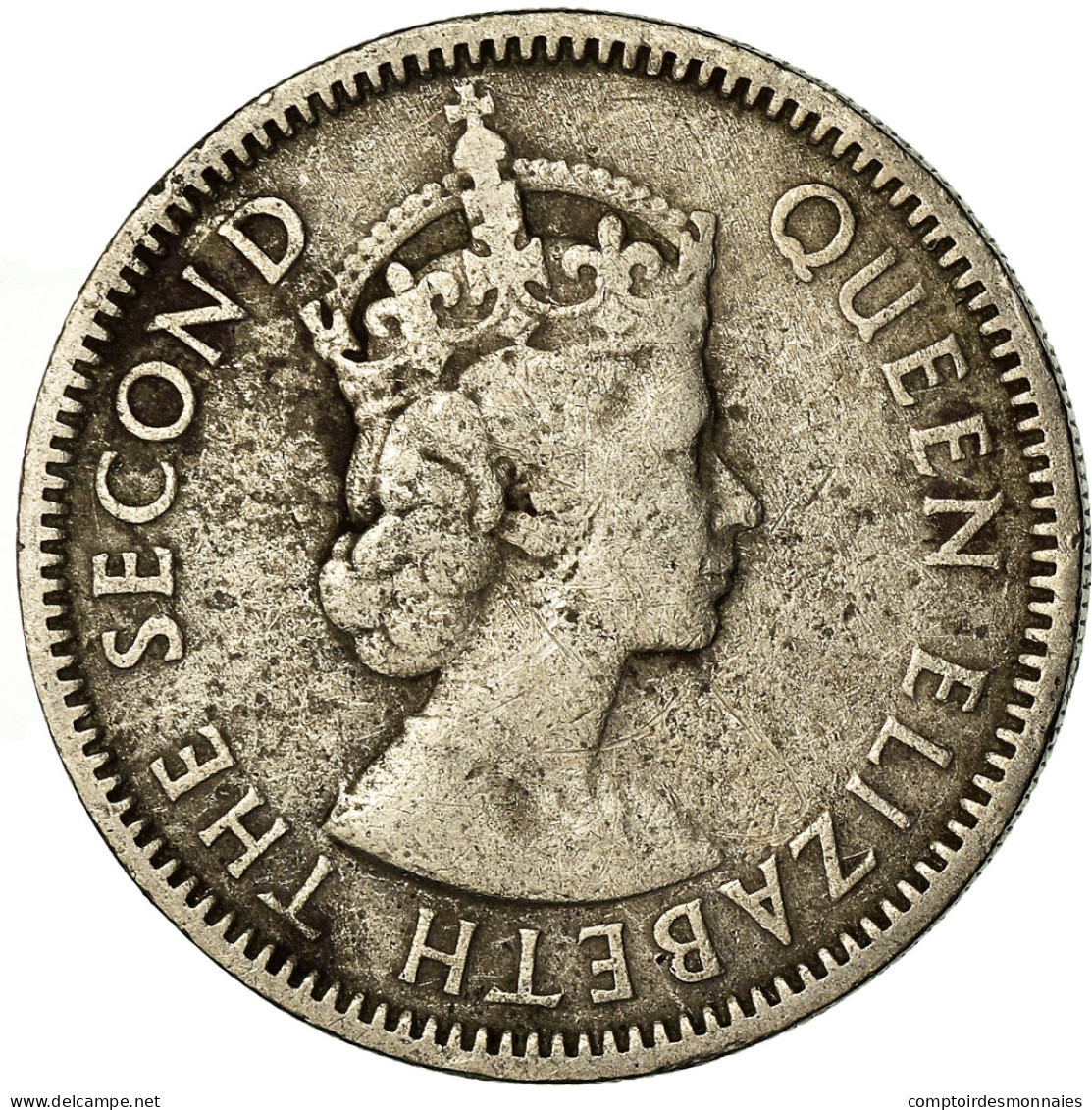 Monnaie, Etats Des Caraibes Orientales, Elizabeth II, 25 Cents, 1955, TB - Caribe Británica (Territorios Del)