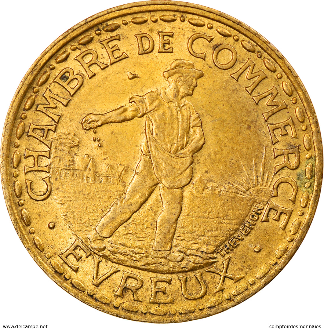 Monnaie, France, 1 Franc, 1922, TTB, Laiton, Elie:10.4 - Monétaires / De Nécessité