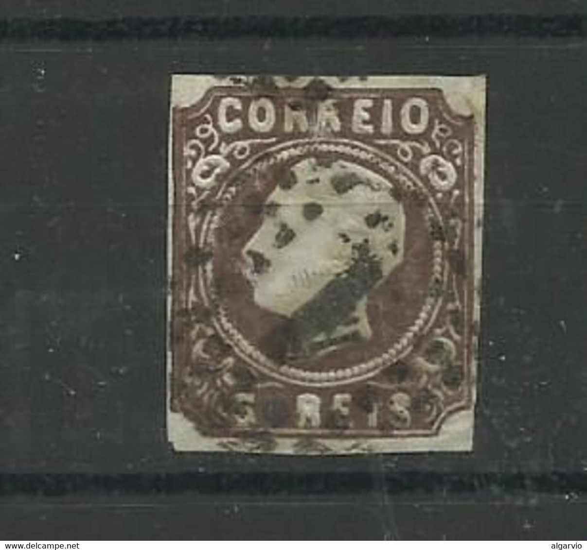 Portugal. 1862/4 D Luis # 14 ,5rs Castanho Usado , Margens Curtas Lt 386 - Usati