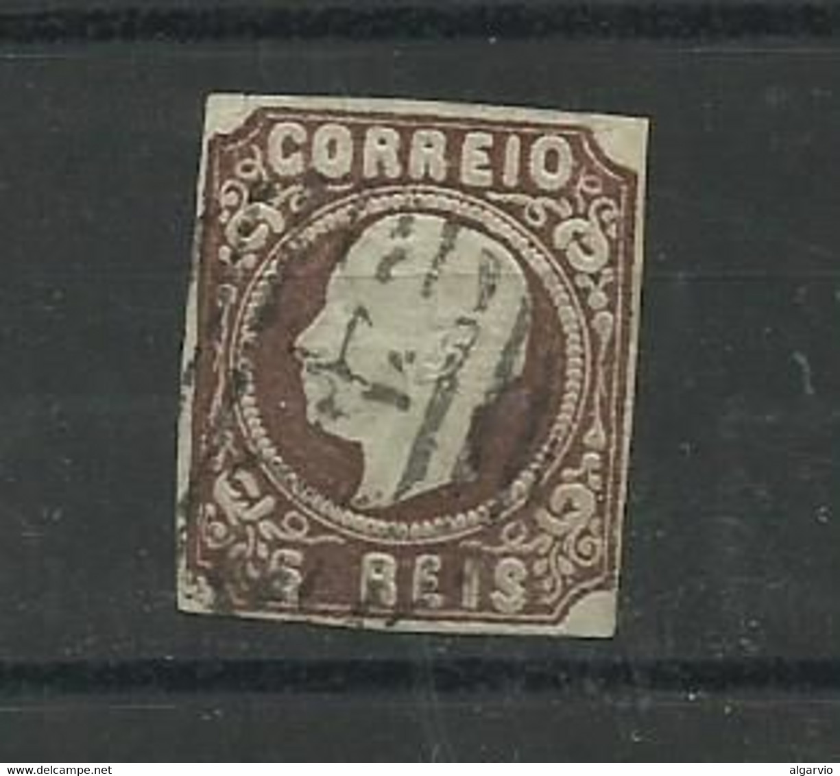 Portugal. 1862/4 D Luis # 14 ,5rs Castanho Usado , Margens Curtas Lt 387 - Gebruikt