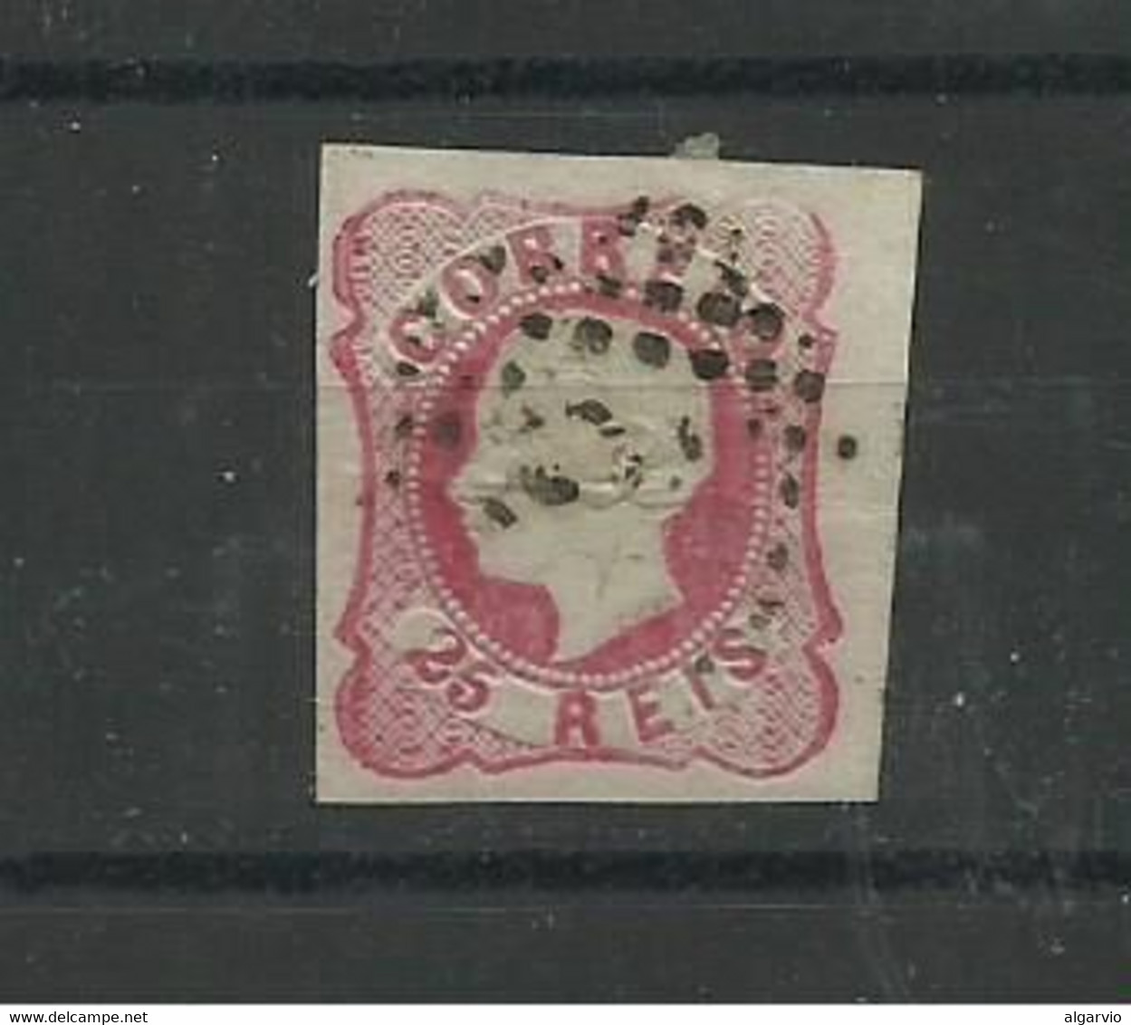 Portugal. 1862/4 D Luis # 16 , 25rs Carmim Rosa Usado , Margens Largas Lt 394 - Usado