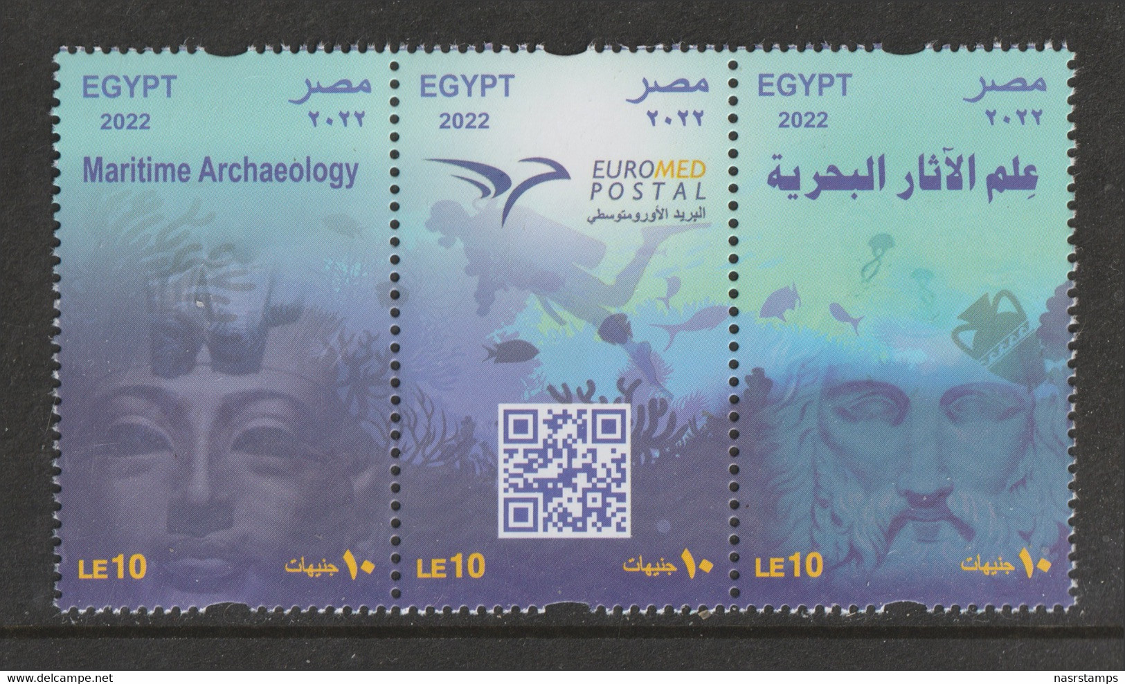 Egypt - 2022 - Sheet Of 15 Sets - ( EUROMED Postal - Maritime Archaeology ) - MNH (**) - Ungebraucht