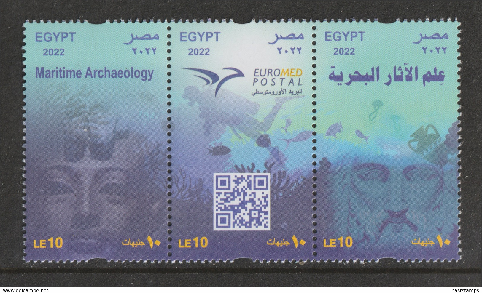 Egypt - 2022 - Sheet Of 15 Sets - ( EUROMED Postal - Maritime Archaeology ) - MNH (**) - Aegyptologie