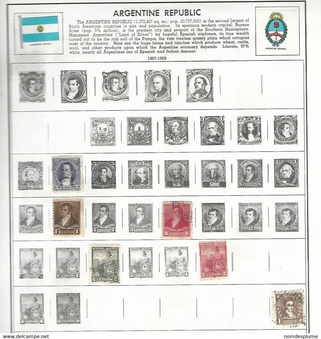 55957 ) Collection Argentina Postmark - Colecciones & Series