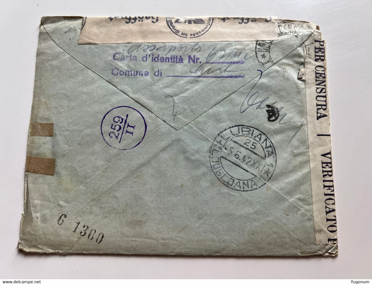 WWII 1942 Letter Sent From Lubiana Ljubljana To Veldes Bled Slovenia (No 524) - Lubiana