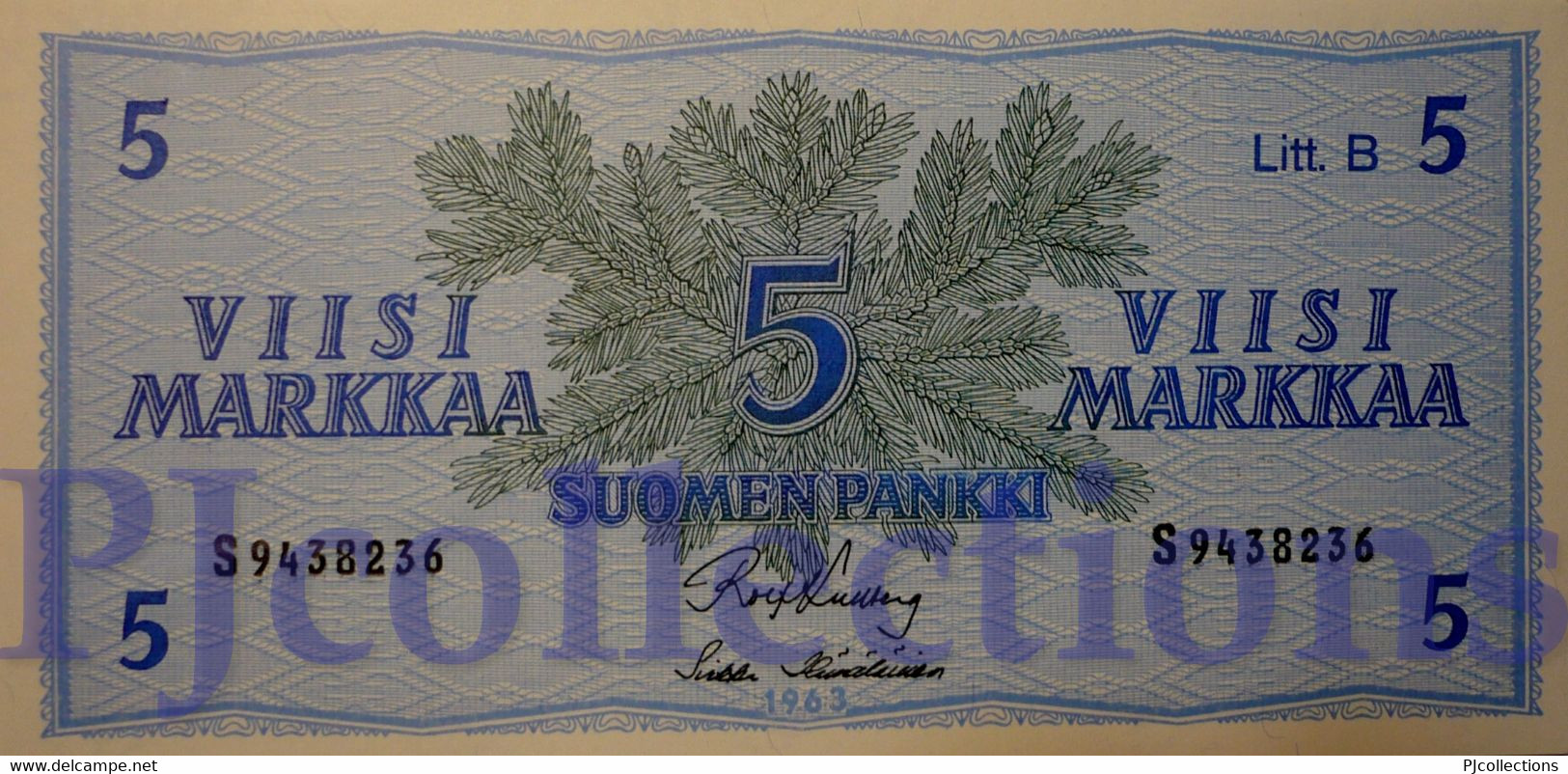 FINLAND 5 MARKKAA 1963 PICK 106A UNC - Finland