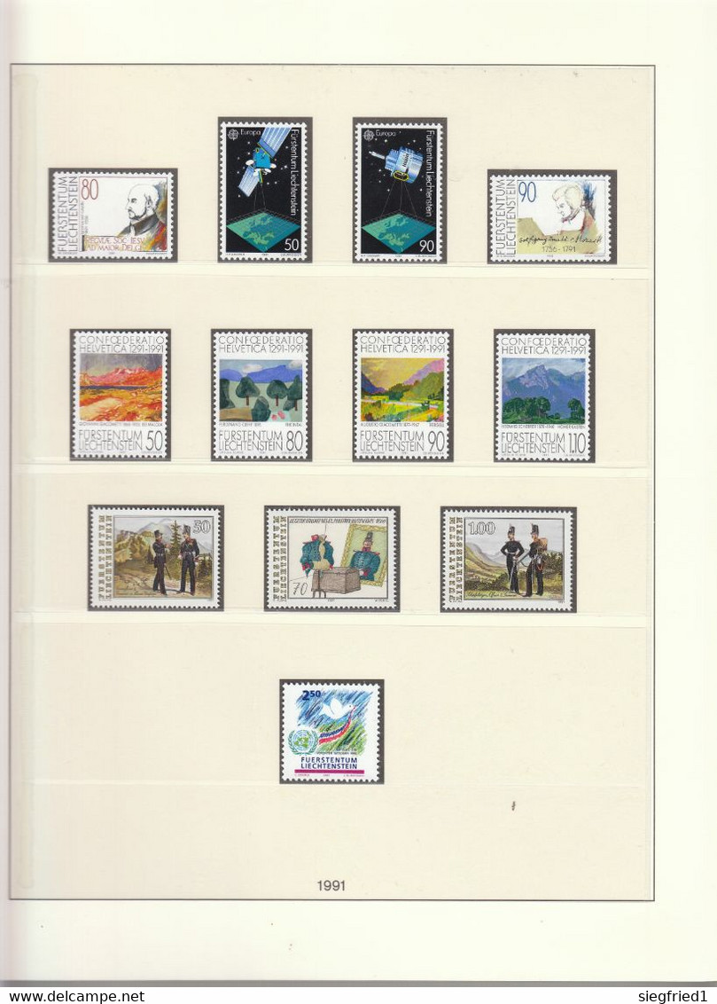 Liechtenstein ** Sammlung 1978-1993  im Lindner Vordruckalbum Katalog 620,00