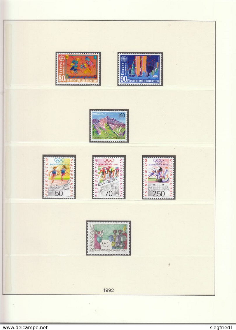 Liechtenstein ** Sammlung 1978-1993  im Lindner Vordruckalbum Katalog 620,00