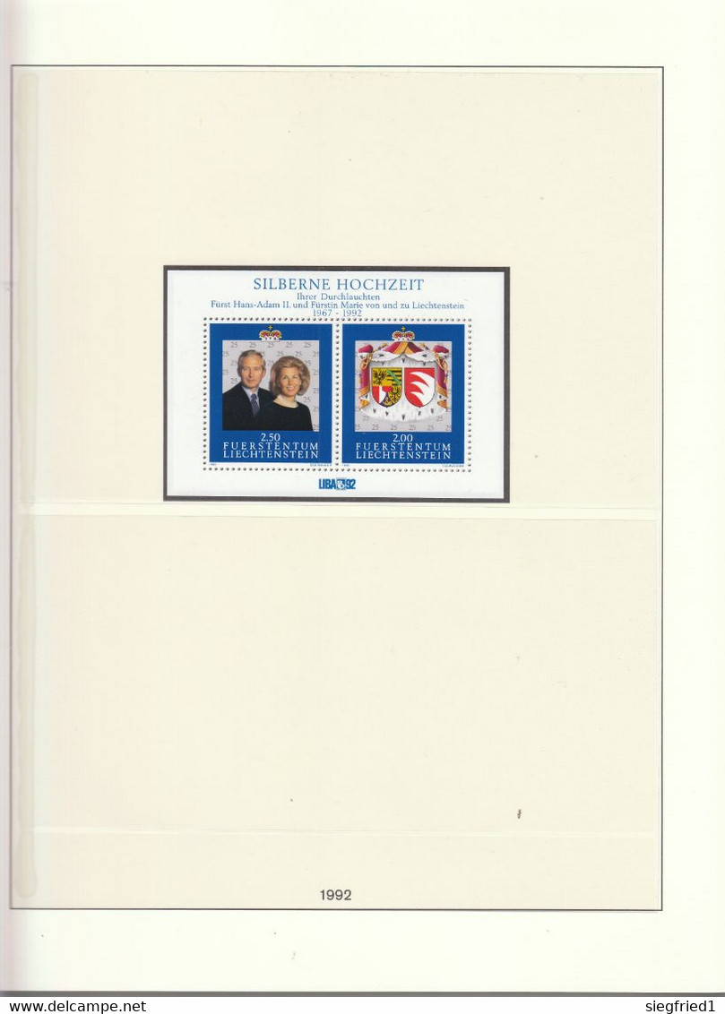 Liechtenstein ** Sammlung 1978-1993  im Lindner Vordruckalbum Katalog 620,00