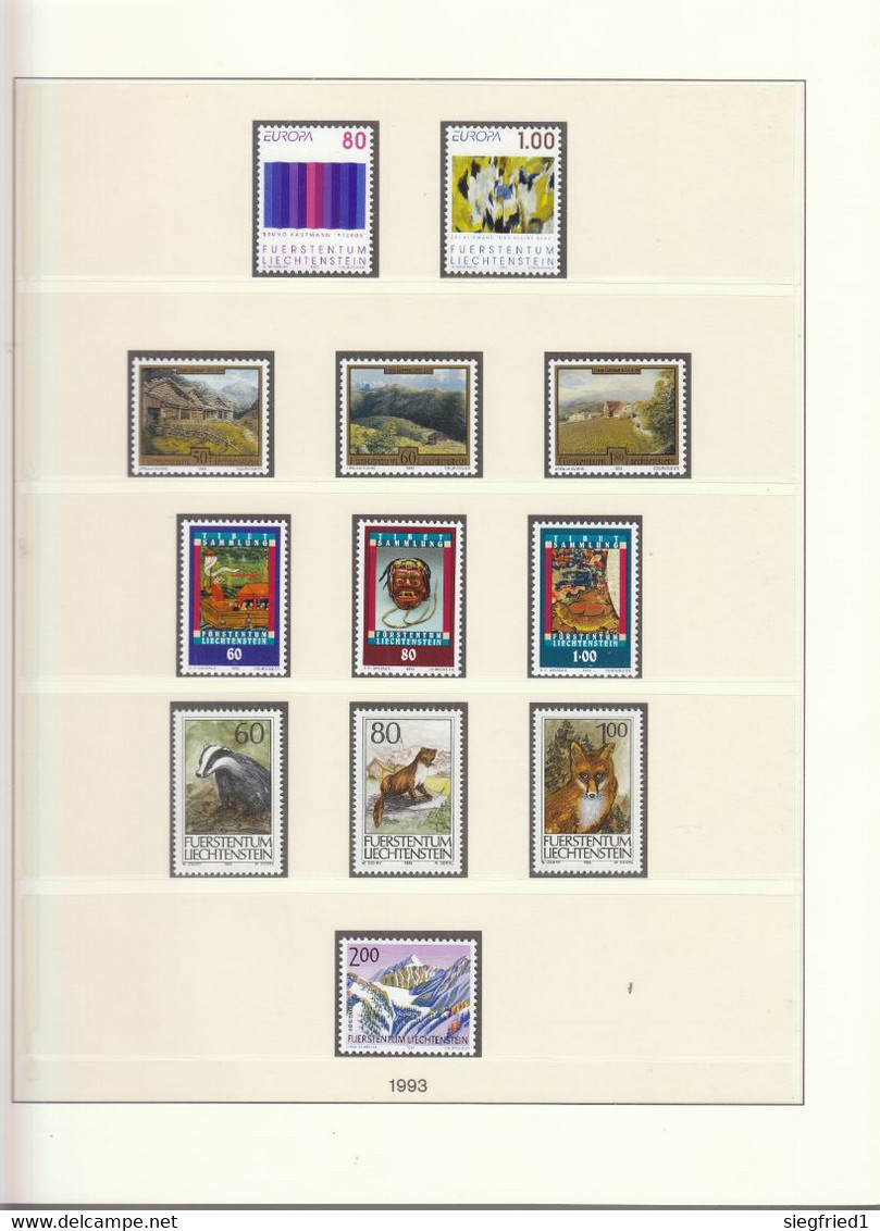 Liechtenstein ** Sammlung 1978-1993  im Lindner Vordruckalbum Katalog 620,00