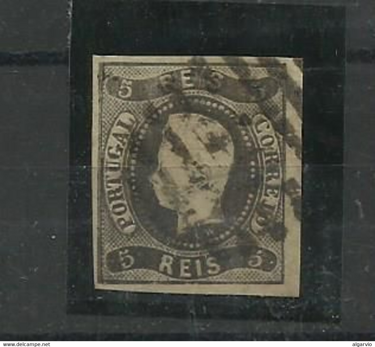 Portugal. 1866/7 D Luis Fita Curva N/dent. # 19  5rs Preto,usado Lt 4034 - Gebraucht