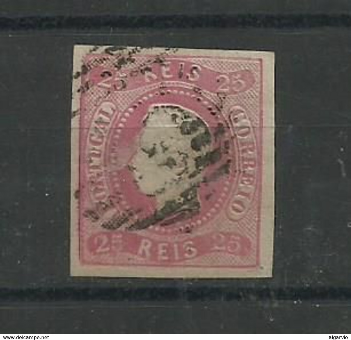 Portugal. 1866/7 D Luis Fita Curva N/dent. # 22 , 25rs Rosa  Usado,  Lt  ,412 - Oblitérés